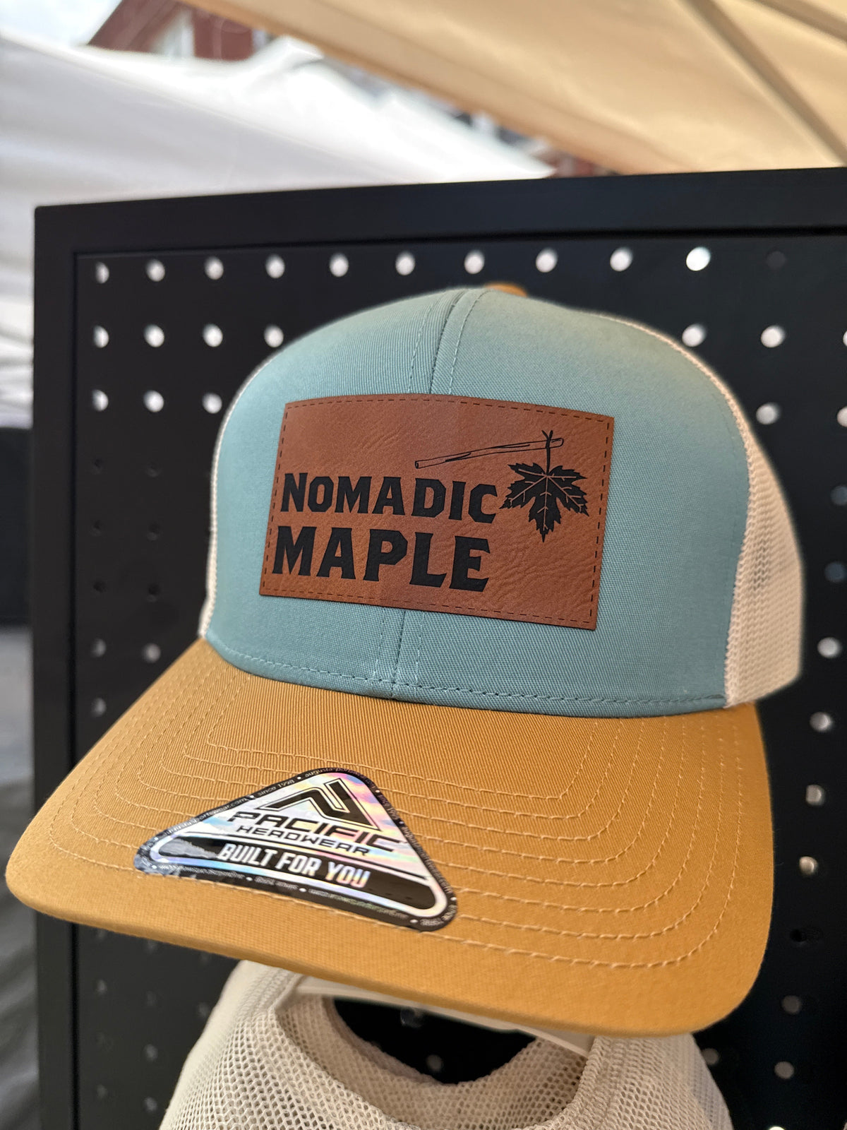 Nomadic Maple Patch Trucker Cap - Rectangle Logo (Adjustable Snapback)