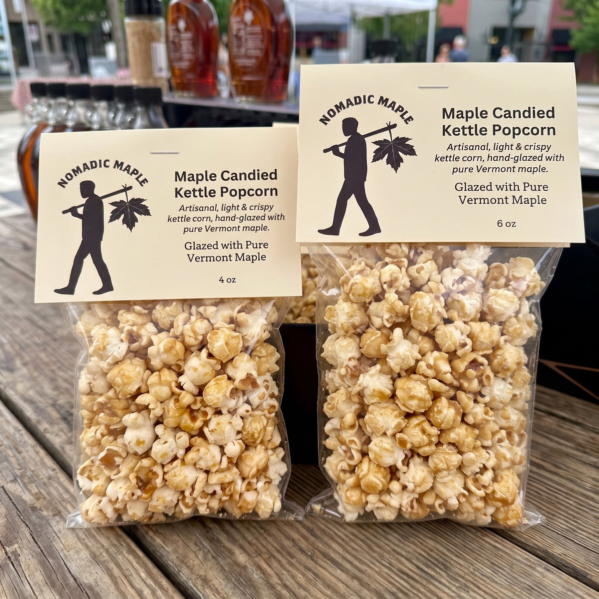 Artisanal Vermont Maple Candied Kettle Popcorn (4 oz & 6 oz Bags)